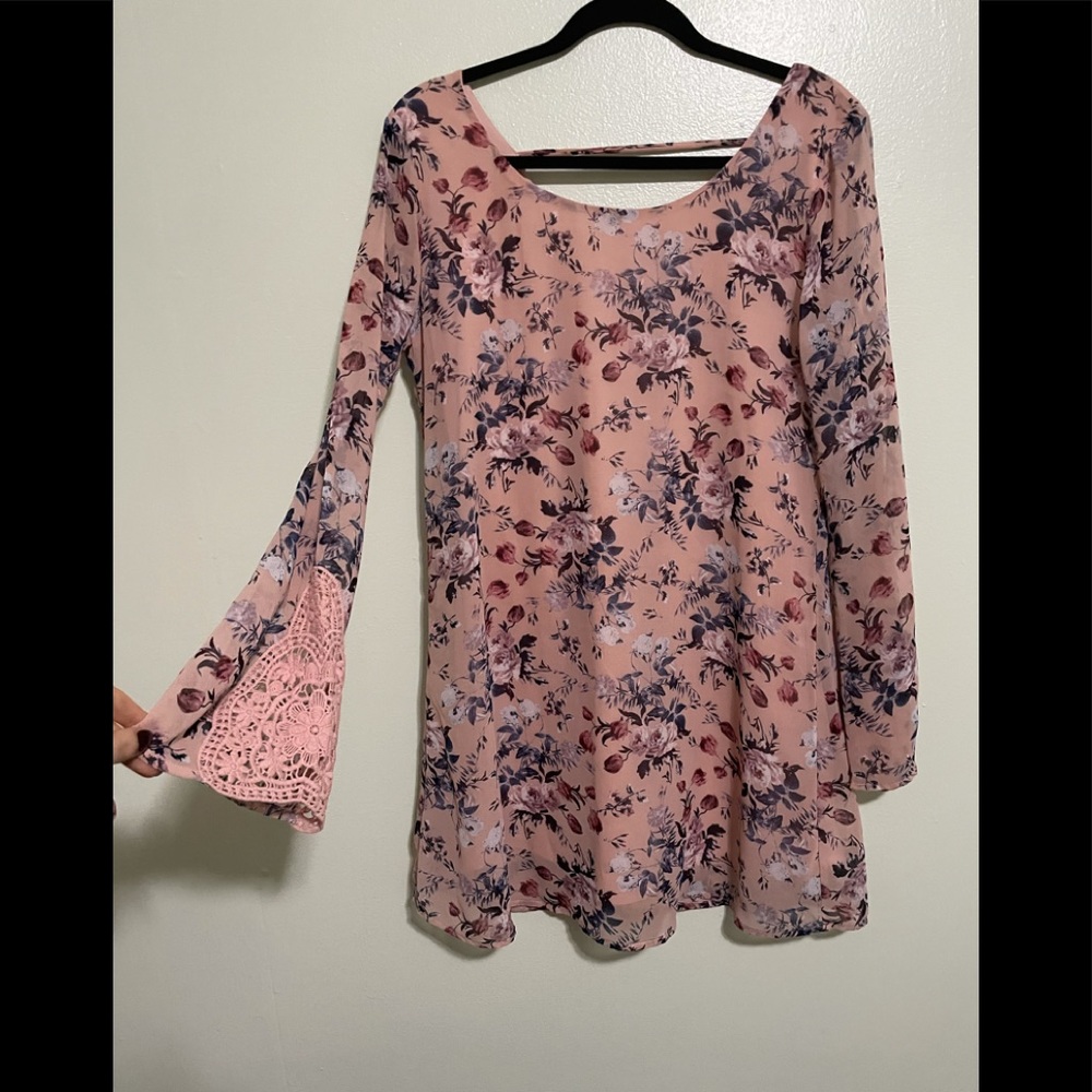 Speechless boho flower dress macrame details